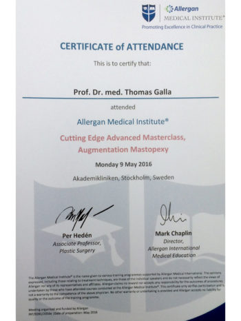 Zertifikat Breast Masterclass Expertentreffen in Stockholm